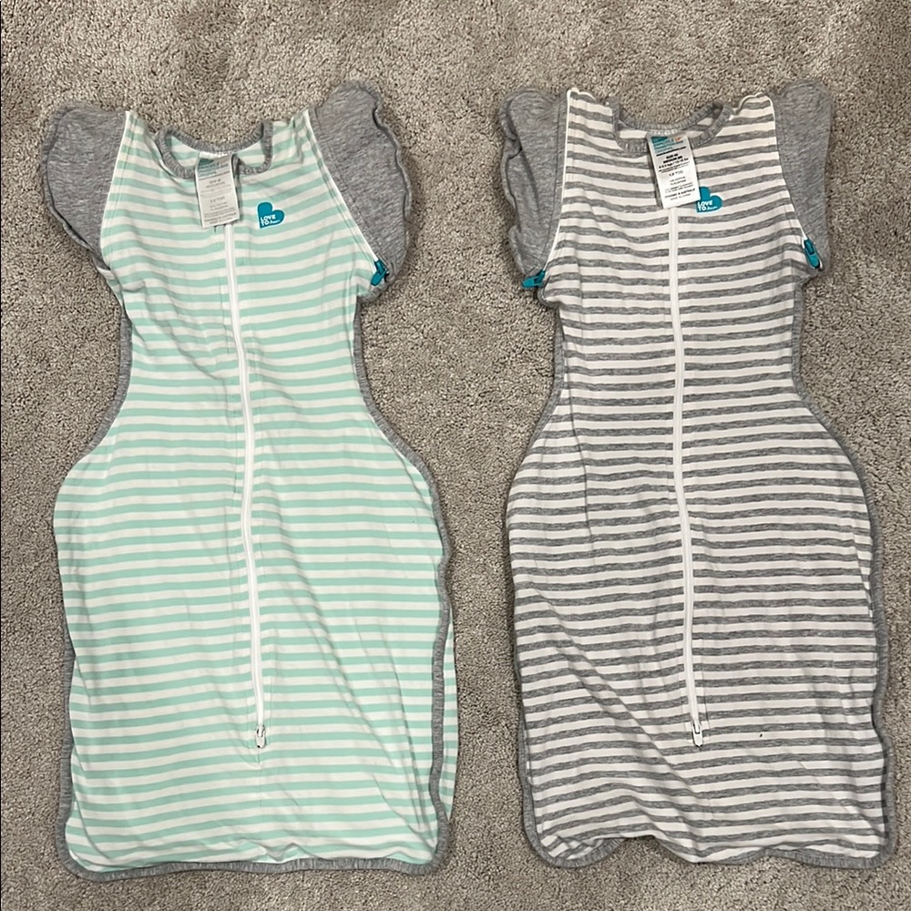 Love to Dream Swaddle Up Transition Bag Bundle Sleep Sacks Green and Gray